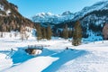 The cross-country trail through the area of Ã¢â¬â¹Ã¢â¬â¹Gnadealm Obertauern goes over bridges and past beautiful snow-capped mounta